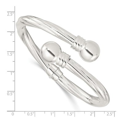 Sterling Silver Twist Hinged Bangle Bracelet – view 4