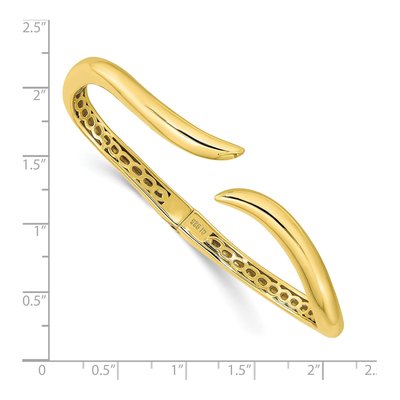 Gold-Plated Sterling Silver Wavy Hinged Bangle Bracelet – view 3