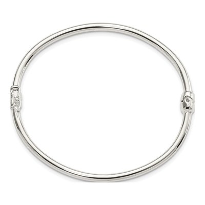 Sterling Silver Hinged Bangle Bracelet – view 3