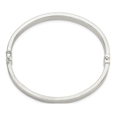 Sterling Silver Hinged Bangle Bracelet – view 3