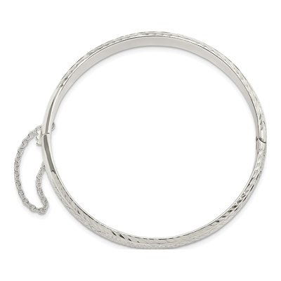 Sterling Silver Hinged Bangle Bracelet – view 3