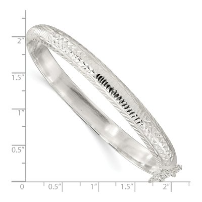 Sterling Silver Hinged Bangle Bracelet – view 4