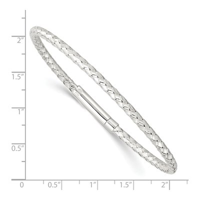 Sterling Silver Flexible Weaved Bangle Bracelet – view 3