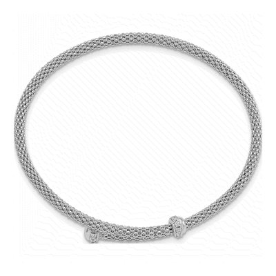 Sterling Silver CZ Flexible Bangle Bracelet – view 3