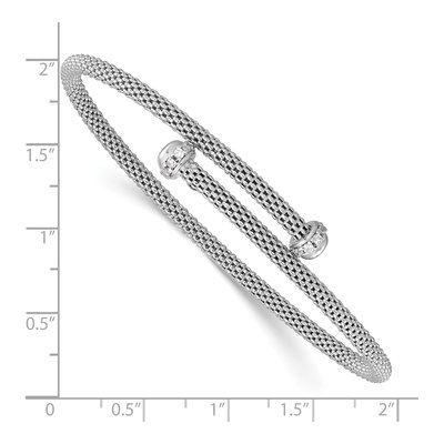 Sterling Silver CZ Flexible Bangle Bracelet – view 4
