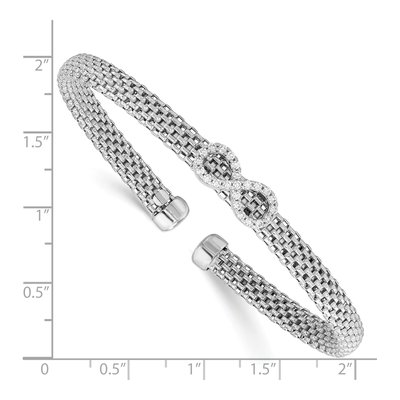 Sterling Silver CZ Infinity Cuff Bracelet – view 4