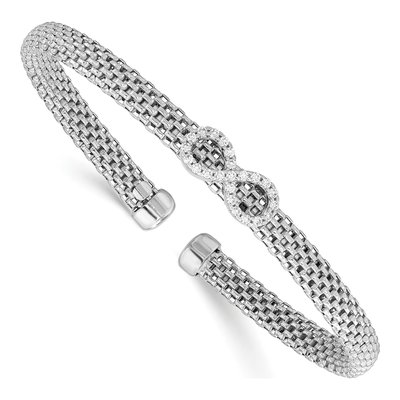 Sterling Silver CZ Infinity Cuff Bracelet