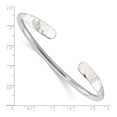Sterling Silver Hammered Cuff Bracelet – view 4