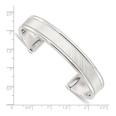 Sterling Silver Textured Cuff Bracelet – view 4