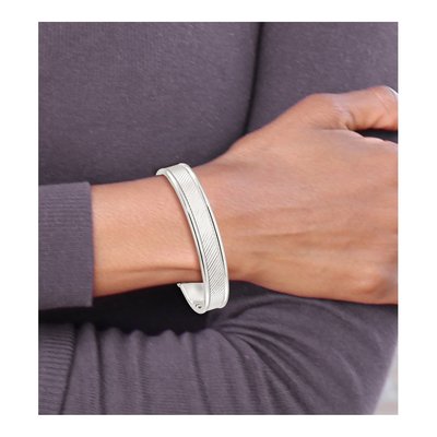 Sterling Silver Textured Cuff Bracelet – view 5
