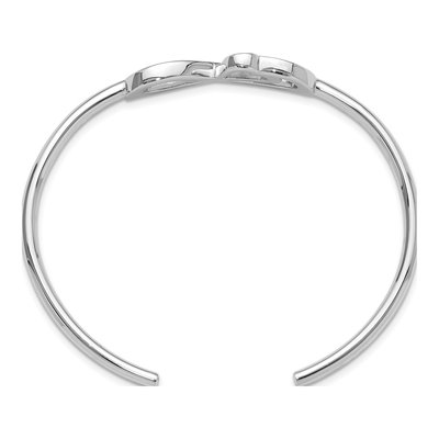 Sterling Silver Heart Infinity Cuff Bracelet – view 3