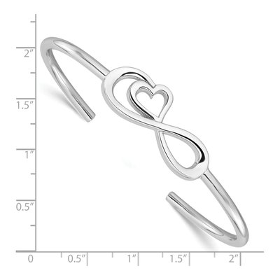 Sterling Silver Heart Infinity Cuff Bracelet – view 4