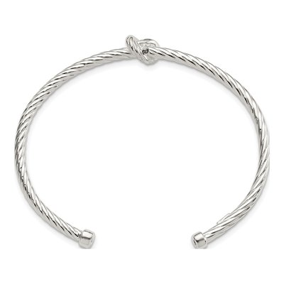 Sterling Silver Twisted Knot Cuff Bracelet – view 3