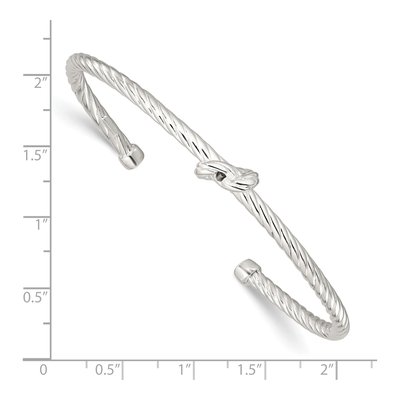 Sterling Silver Twisted Knot Cuff Bracelet – view 4