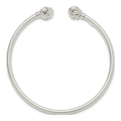Sterling Silver Textured Love Knot Cuff Bracelet – view 3