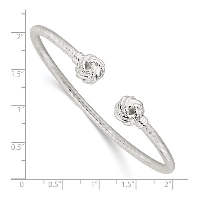 Sterling Silver Textured Love Knot Cuff Bracelet – view 4