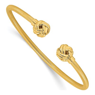 Gold-Plated Sterling Silver Love Knot Cuff Bracelet