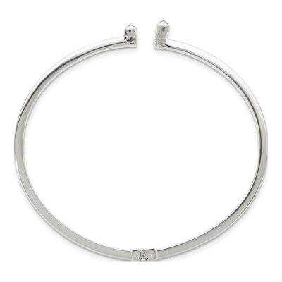 Sterling Silver Bar Hinged Cuff Bracelet – view 3