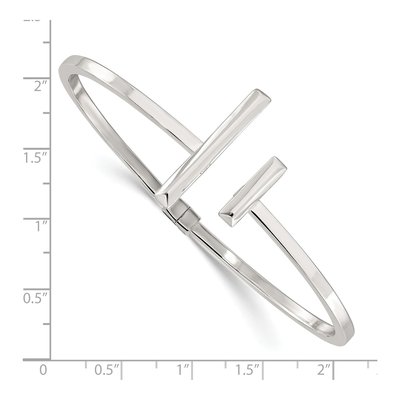 Sterling Silver Bar Hinged Cuff Bracelet – view 4