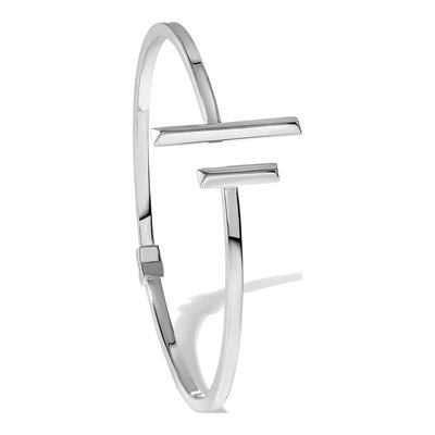 Sterling Silver Bar Hinged Cuff Bracelet – view 6