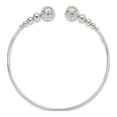 Sterling Silver Beaded Cuff Bracelet – view 3