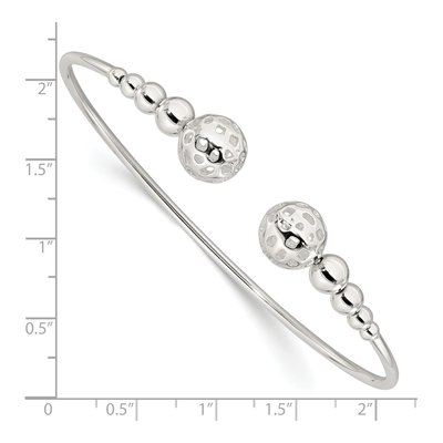 Sterling Silver Beaded Cuff Bracelet – view 4