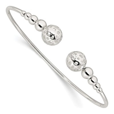 Sterling Silver Beaded Cuff Bracelet