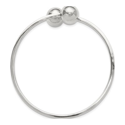 Sterling Silver Ball Bypass Cuff Bracelet – view 3