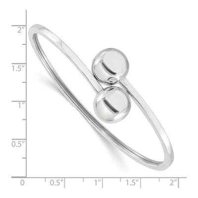 Sterling Silver Ball Bypass Cuff Bracelet – view 4