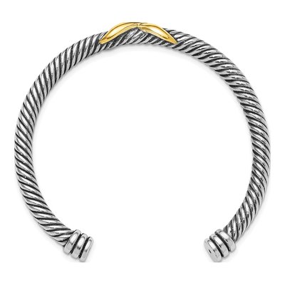 Sterling Silver Infinity Cuff Bangle | Antiqued – view 3