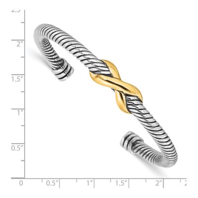 Sterling Silver Infinity Cuff Bangle | Antiqued – view 4