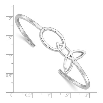 Sterling Silver Trinity Knot Cuff Bracelet – view 4