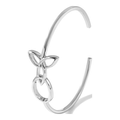 Sterling Silver Trinity Knot Cuff Bracelet – view 6