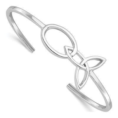 Sterling Silver Trinity Knot Cuff Bracelet