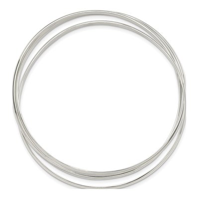Sterling Silver Triple Intertwined Slip-On Bangle Bracelet – view 3