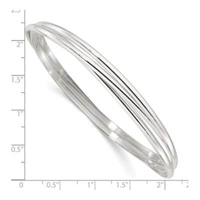 Sterling Silver Triple Intertwined Slip-On Bangle Bracelet – view 4