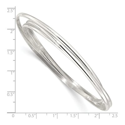 Sterling Silver Triple Intertwined Slip-On Bangle Bracelet – view 3