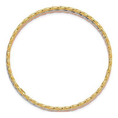 Sterling Silver Set of 3 Diamond-Cut Bangles, Italy – view 3