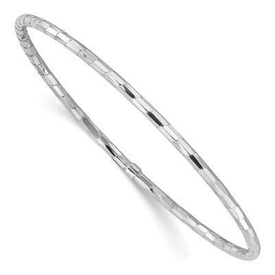 Sterling Silver Diamond-Cut Slip-On Bangle Bracelet