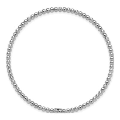 Sterling Silver Beaded Slip-On Bangle Bracelet – view 3