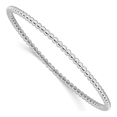 Sterling Silver Beaded Slip-On Bangle Bracelet
