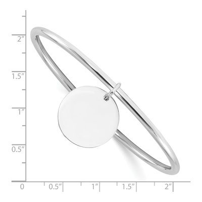 Sterling Silver Disc Dangle Bangle Bracelet – view 4