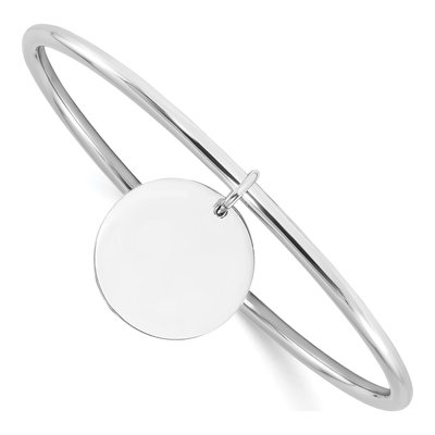 Sterling Silver Disc Dangle Bangle Bracelet