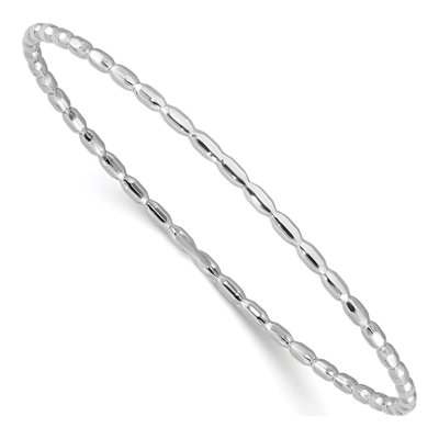 Sterling Silver Beaded Slip-On Bangle Bracelet