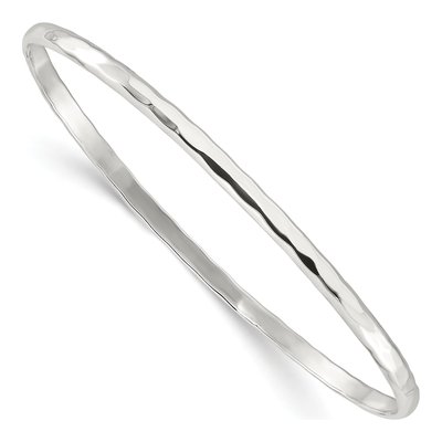 Sterling Silver Faceted Slip-On Bangle Bracelet