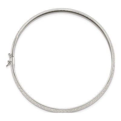 Sterling Silver Diamond-Cut Flexible Bangle Bracelet – view 2