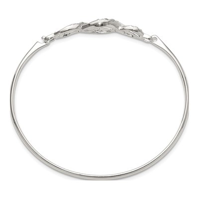 Sterling Silver CZ Fancy Hook Bangle Bracelet – view 3