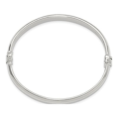 Sterling Silver Textured Hinged Bangle Bracelet – view 2