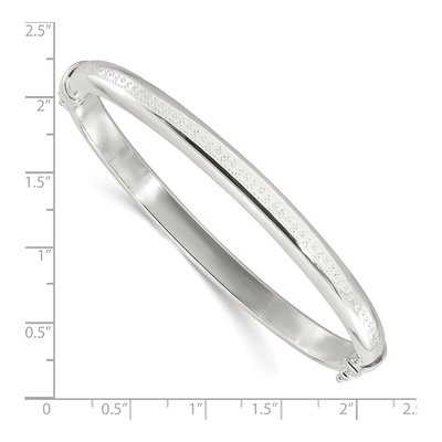 Sterling Silver Textured Hinged Bangle Bracelet – view 3
