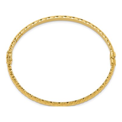 Gold-Plated Sterling Silver Hinged Bangle Bracelet – view 3